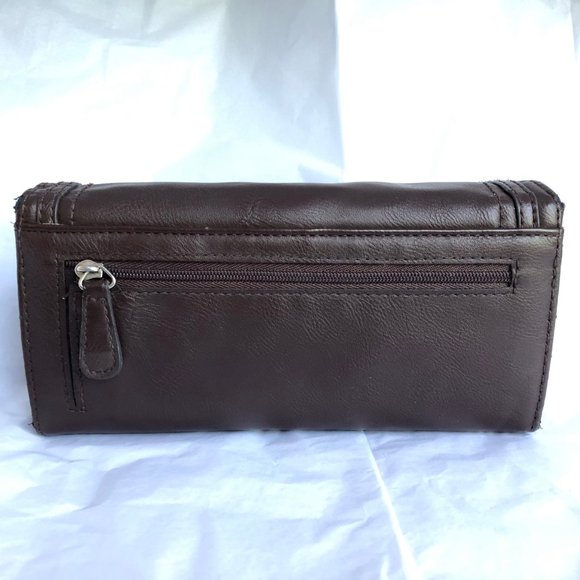 Liz Claiborne ChocolateBrown Faux Leather Wallet - Picture 2 of 11